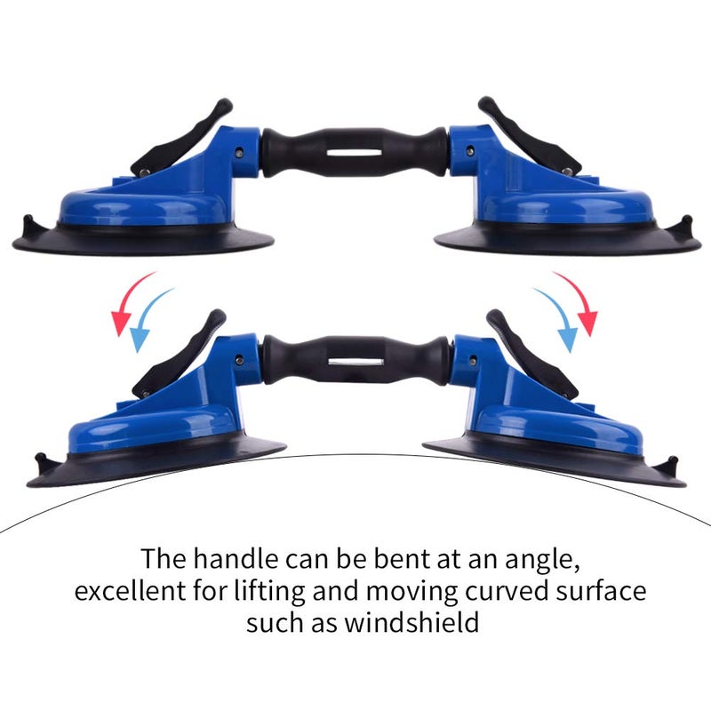 IMT Heavy Duty Vacuum Suction Cup Lifter - 330lb Lift for Glass, Stone & Appliances, Dual Swivel Pads with Ergonomic Grip for Flat & Curved Surfaces - Image 3